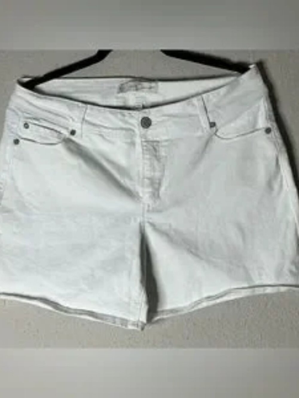 White Denim Jean Shorts with Classic Straight Cut